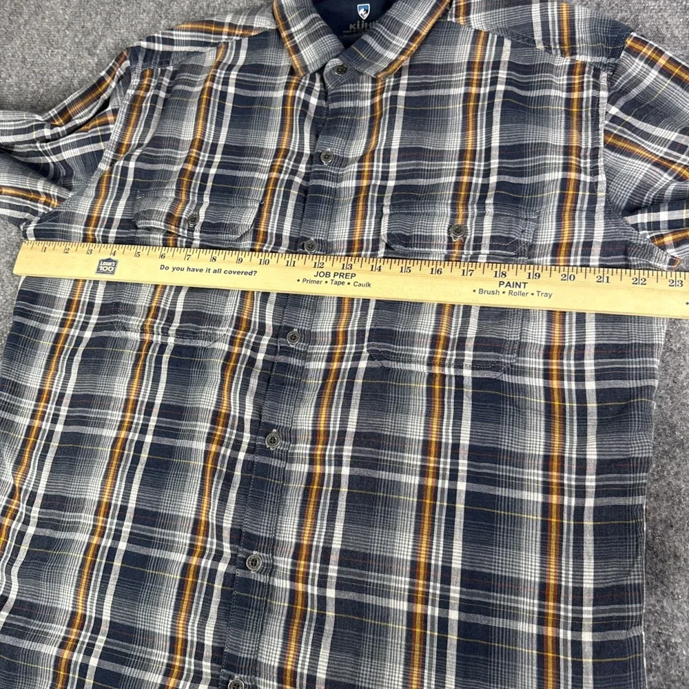 KUHL Men Blue Plaid Long Sleeve Button Up Shirt Outdoor Hiking Workwear Size L - Picture 8 of 9